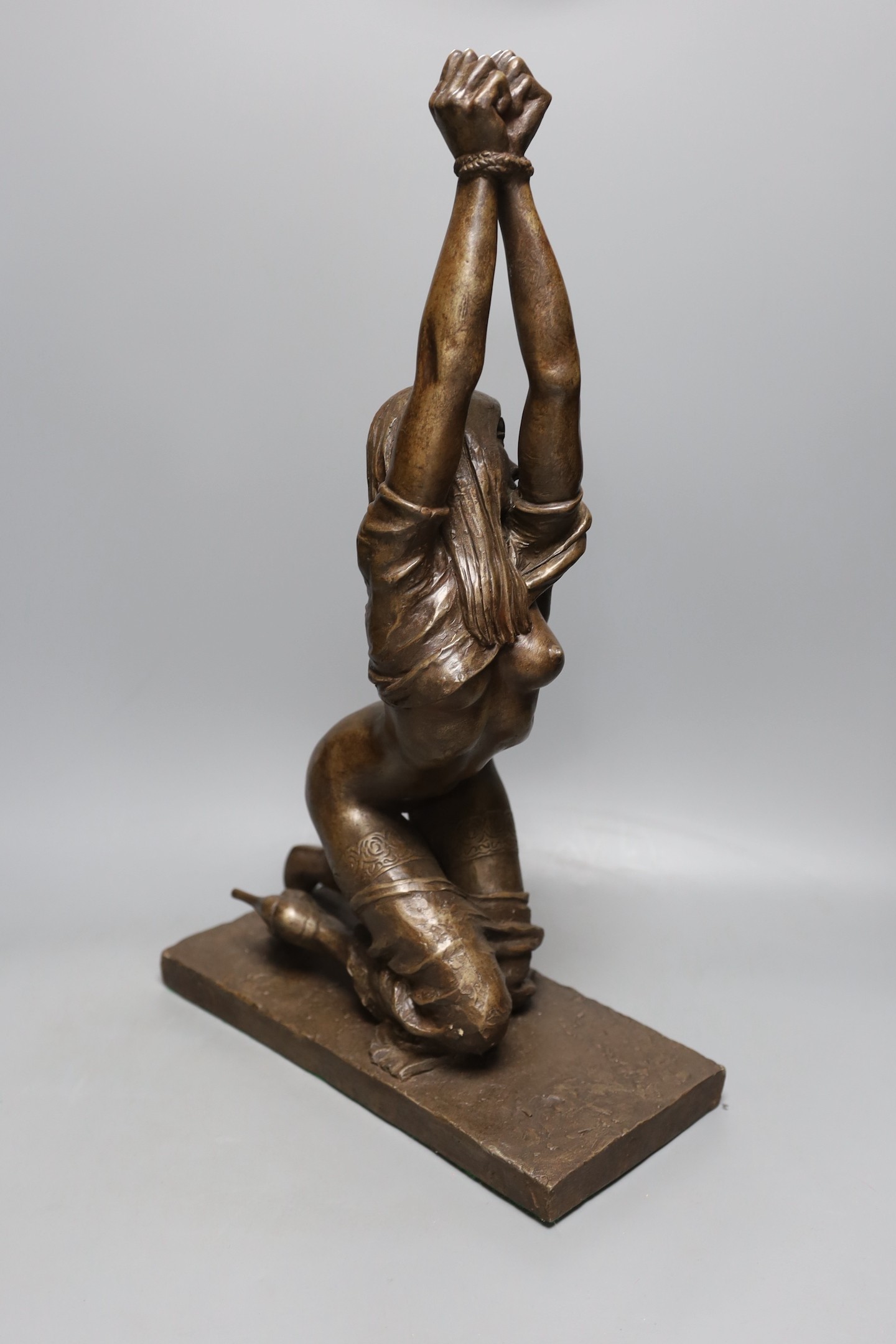 Ronald Cameron (b.1930), simulated bronze, ‘Game On’ - 49.5cm tall